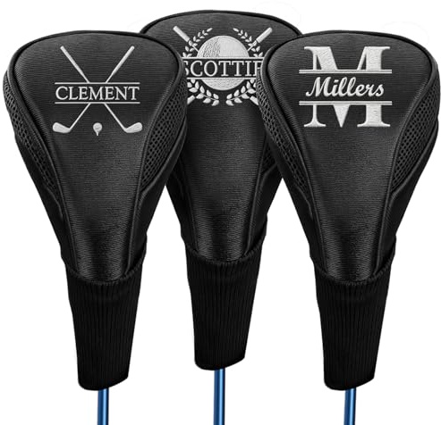 Personalisierte Golfschlägerhaube von UIDMEN, Name oder Logo nach Wunsch, Driver-Schlägerhaube, Golfzubehör für Herren, Geschenk für Golfliebhaber, Golfer, Väter, Ehemänner, Vatertags-, Geburtstags