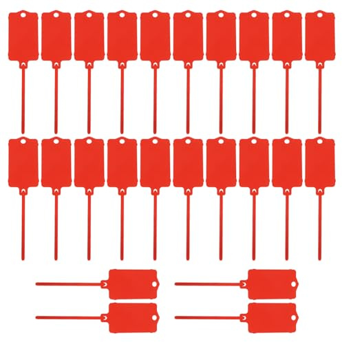 ELEOUTI 120 Etiquetas de Plástico para Cables con Bridas Resistentes y Duraderas, Impermeables y Seguras para Oficinas y Fábricas, Organizador de Cables Rojo de Pp