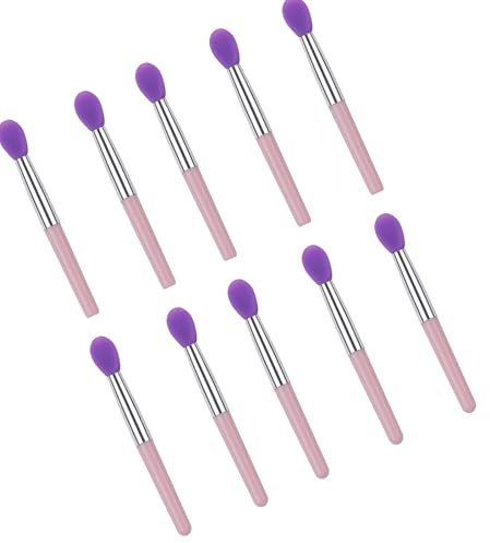 10 pinceles de lápiz labial, 10 aplicadores de punta de silicona, compactos, esenciales para viajes, para una aplicación cosmética precisa, brocha de maquillaje de labios