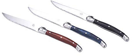 LAGUIOLE - Set de 6 cuchillos para bistec sobre bloque de madera