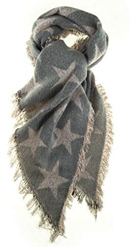 Cara Mia Flauschiger Winterschal XXL für Damen in Rauten-Form Neu Grau