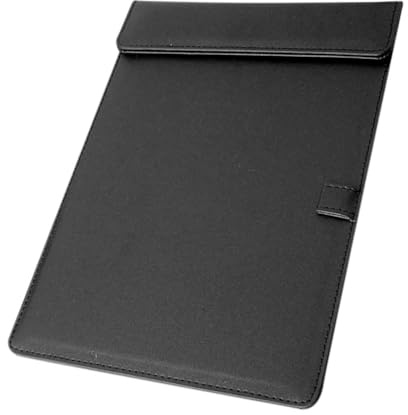 Leather Clipboard A4 with Pen Holder Conference Pad Folder Writing Board Signature Pad with Pen Insert Magnetic Clip Portable Paperwork Organiser Presentation Folder for Office Business School