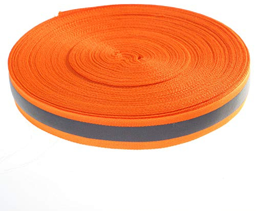 46 metro x 20mm reflectante cinta de seguridad para coser, Tira Reflectore de Costura para DIY chaleco etc, para la seguridad del tráfico, naranja, TKB5080-orange