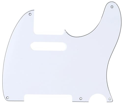 Musiclily Pro 5 Löcher Vintage TL Pickguard Schlagbrett 3 lagig Weiß | für Fender American/Mexican Tele E-Gitarre