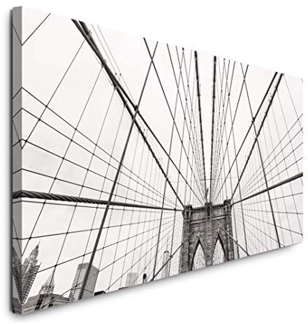 Paul Sinus Art GmbH New York City Skyline 120x 50cm Panorama Leinwand Bild XXL Format Wandbilder Wohnzimmer Wohnung Deko Kunstdrucke
