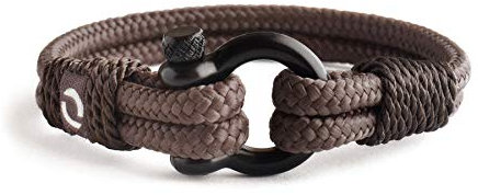 Mens Rope Bracelet - Stainless Steel Black Shackle, Extremely Durable and Scratch Resistant Waterproof Paracord, Handmade, Nautical Wristband for Men B-1-7.5