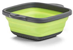 Zeller Folding Sieve, Plastic, Anthracite, ca. 21,9 x 18 x 2,8/7,9 cm, Charcoal Grey/Green