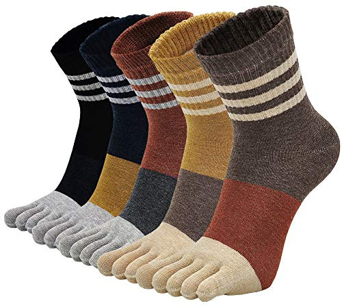 PUTUO Calzini Donna con Dita Separate, Calze in Cotone Casual Sportive, Morbide e Calde, 4 Paia