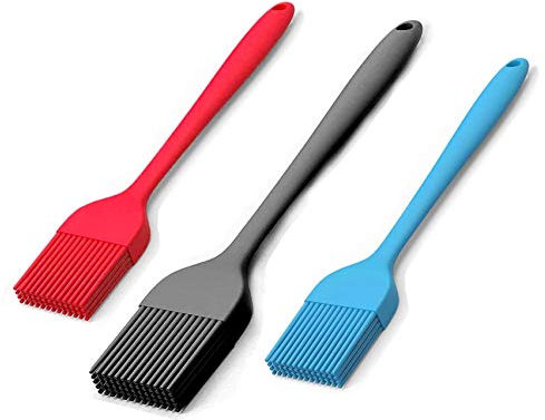 Pritogo Backpinsel 3er-Set (1 Groß, 2 Klein) hitzebeständiger Silikonpinsel Grillpinsel Bratenpinsel zum Kochen BBQ - bis 200°