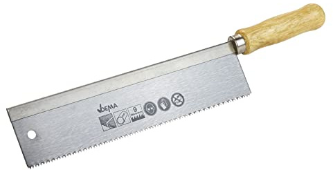 DEMA Feinsäge 250 mm – Handsäge gerade mit Holzgriff, Säge mit Rücken – Für Holz, Kunststoff – Präzise, Robust, Vielseitig – Für Werkstatt, Heimwerker, Modellbau, DIY