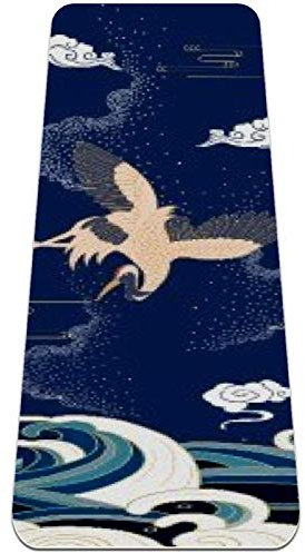 Eslifey Crane Flying Down into the Sea Yogamatte, dick, rutschfest, für Damen und Mädchen, Trainingsmatte, weiche Pilates-Matten, (183 x 61 cm, 0,6 cm dick)