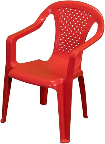 Tomaino Lot de 4 chaises pour enfants, en plastique coloré avec accoudoirs, empilables