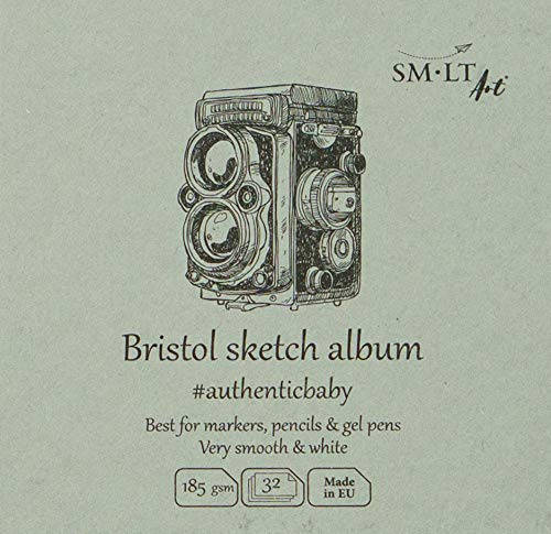 SMLT FB-32(185)/9 Authentic-baby klein quadratisch Skizzenblock, Bristol Papier, 185 gsm, 32 Blatt