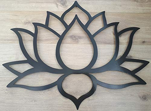MetalArtWallDecor Lotusblüte, Wanddekoration, Metall, 90 cm, Schwarz