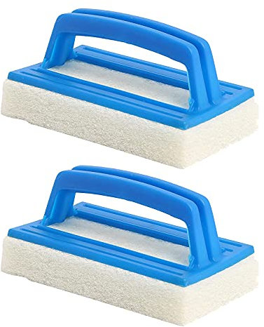 ACHANFLY 2 Piezas Cepillo Piscina Fondo Cepillo Limpiafondos Piscina con Mango Antideslizante Limpiador Fondo de Piscina para Limpiar Piscina SPA Bañera Paredes