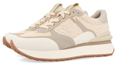Sneakers Monocolor Off-White con Brillo para Mujer binsfeld