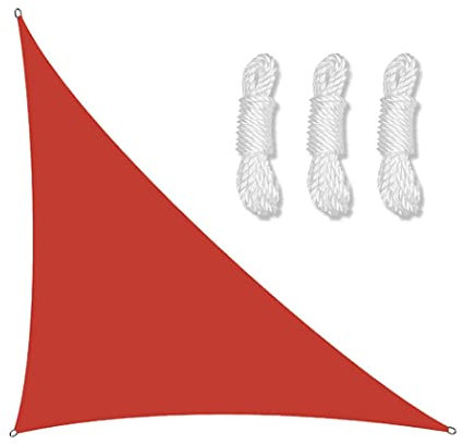 PRELGOSP Voile Dombrage Triangle Rectangle, étanche Voile D Ombrage de Bloc UV de 98%, Voiles D'Ombrage pour Patio Jardin Terrasse Camping,Rouge,3x3x4.3m