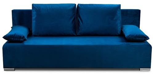 bonni Schlafsofa Ecco Deluxe, Sofa mit Bettkasten und Schlaffunktionn, Klappsofa, Schlafcouch, Bettsofa, Couch vom Hersteller, Couchgarnitur, Sofagarnitur (Marineblau)