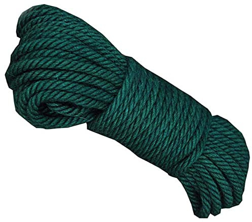 ZEALMAX 100% natürliche Juteseile, 10mm (0.4 Zoll) × 20m (65 Fuß) Hanfseil für Bindung, Hof Garten Dekoration, Haustier Spielzeug Seile, Grün