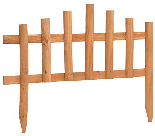 Keketa Bordes de madera para césped y jardín, paneles de valla para parterres, caminos de jardín, 10 piezas de madera de leña de 14 pies, color naranja