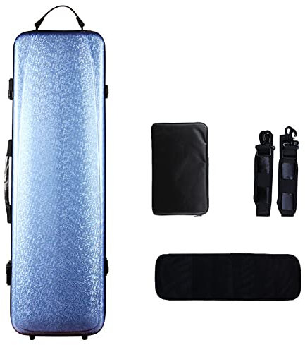 HDYNUZ 4/4-Violinenkoffer in voller Größe, gemischte Karbonfaser, länglicher Violinen-Hartschalenkoffer mit integriertem Hygrometer, leicht, tragbar, 2,3 kg (Color : Blue)
