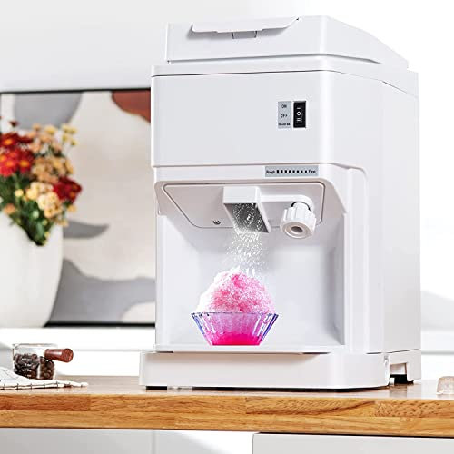 DEHIWI Ice Crusher Shaved Ice Machine Elektrischer Eiscrusher Eiszerkleinerer 250W 200 kg/h,2,3 Liter Eisbehälter,320 U/min,Zwei Klingen,Einstellbare Eisfeinheit,Einfach Zu Säubern,220V