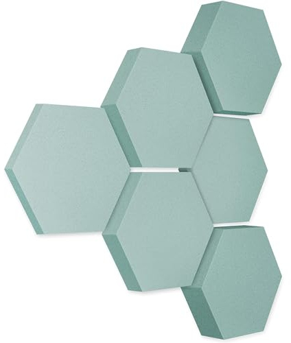 platino24 Akustikpaneele 6 Elemente Edition LOFT 3D I Ø 300mm Akustikplatten Schalldämmung Wand & Decke I Akustikschaum Schall-Absorber aus Basotect 30-70mm mit Akustikbeschichtung Farbe: Ocean