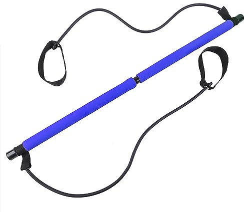 Pilates Sculpt Bar – Pilates-Bar-Set mit Widerstandsband Übungsstab – Tragbares Fitnessstudio Symmetrye Pilates Sculpt Bar Trainingsgerät für Heimtraining (blau)