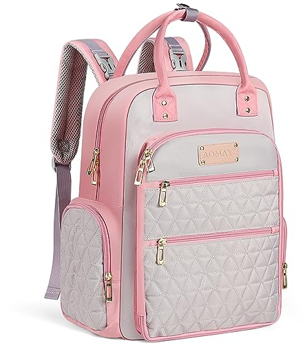 AOMAY Wickeltasche Rucksack – Mama-Tasche für Krankenhaus, Reiserucksäcke, großes Fassungsvermögen, multifunktional, Baby-Essentials (Rosa)