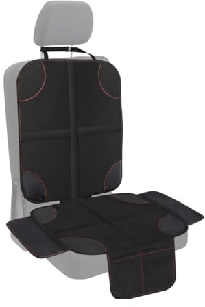 JNNJ Autositzschoner, Sitzschoner Auto Kindersitz, Wasserdichter Autositzauflage Mit Netztaschen Und Seitenschutz, Kindersitzunterlage Schoner Für Kindersitz(Rot)