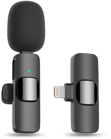 MAYBESTA Bluetooth Mini Microphone for iPhone, iPad - Wireless Lavalier Lapel Mic for Video Recording - Clip on Shirt Phone Microphones for Tiktok YouTube Interview Podcast