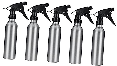 250ml Silver Plastic Spray Bottles Set of 5 for Refill Use | Rotating Nozzle Design, Labor-saving Operation, 5pcs Pack for Cleaning and Travel