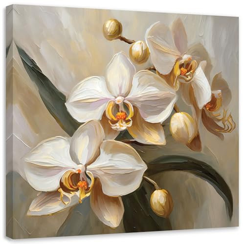 Feeby - Vlies - Leinwand Bilder - Orchideen Ai - 50x50 cm - Deko Wohnzimmer - Wandbilder Schlafzimmer - Deko Aesthetic - Wand Deko - Leinwand Groß - Deko Zimmer - Leinwandbilder XXL
