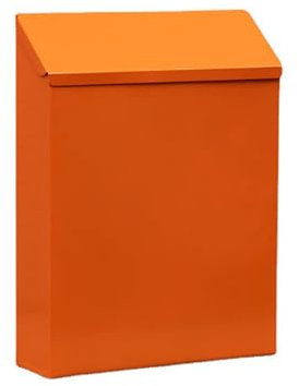 An der Außenwand Montierter Metall Briefkasten, an der Wand Montierter Abschließbarer Postkasten zum Einwerfen von Post, Einfarbiger, Abschließbarer Briefkästen im Amerikanischen Stil für die(Orange)