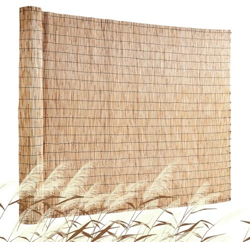 VEVOR Recinzione Canne Naturali, 5x1,2 m, Pannello in Canne, Pannello Protezione Privacy per Balcone Terrazza, Schermo Protezione Privacy Decorativo per Giardino da Esterno, Divisorio Paesaggistica