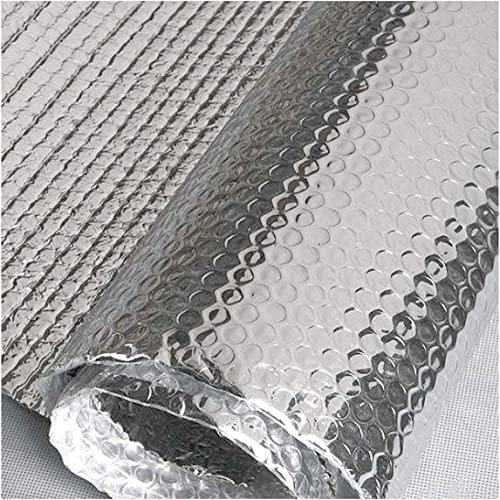 Aluminium Luftpolsterfolie, Isolierrolle, selbstklebendes Isolierset, Energiespar Reflektor Luftpolsterfolie, doppelte Aluminium Luftpolsterfolie, Isolierung, Dampfsperre (Größe: 1 x 25