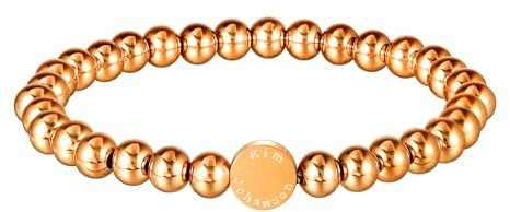Kim Johanson® Edelstahl Damen Beads Armband in Silber, Gold & Roségold | Perlenarmband mit 6mm Kugeln | Wasserfest | Boho Schmuck | Elastisches Kugelarmband | Multi Layer Armkette
