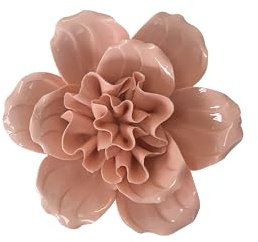 Rhododendron, 4.72 Ceramic Flower Wall Art, Artificial Flower Wall Sculpture，Handcrafted 3D Hanging Porcelain Flowers ,3D Wall Hanging Decor ,Porcelain Flower Wall Décor for Home，Hallway，Kitchen，Office (Orange)