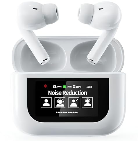 Cuffie Bluetooth, Auricolari Bluetooth 5,4 con Microfono, Auricolari Wireless In-Ear HiFi Stereo, Cuffie Bluetooth con Display Touchscreen da 8 Ore, Cuffie Wireless IPX5 Impermeabili, Controllo Touch