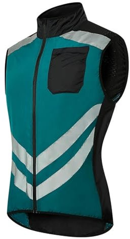 Ayztantine Weste Radfahren Herren Fahrradweste, Windjacke, Winddicht, Mantel, atmungsaktiv, reflektierend, ärmellos, for Laufen, Wandern(02,XXXL)
