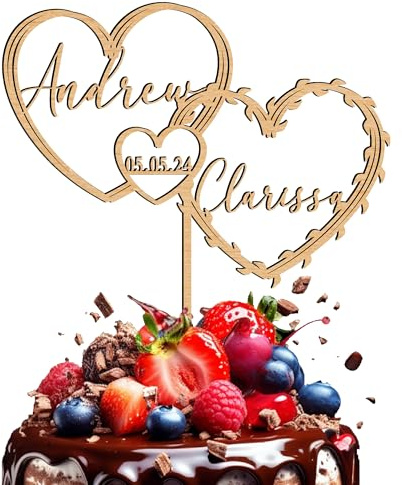 KreateSquare Personalised Cake Topper, Custom Name Party Cake Decoration