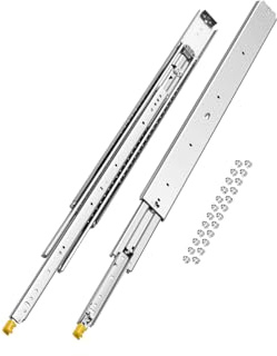 VEVOR 1 Pair Full Extension Drawer Slides 18 20 22 28 30 32 36 38 40 44 48 52 56 60 in, 500 lbs Load Capacity Locking Drawer Slides, Ball Bearing with Lock Side Mount Drawer Slide Rail