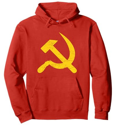 Falce e martello Stella CCCP Unione Sovietica Rossa Felpa con Cappuccio