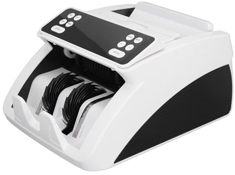 Plyisty Money Counter Machine, Audible Visual Alarm Money Counter MG UV IR Recognition of Highly Efficient LCD Screen 80W for Supermarket (#1)