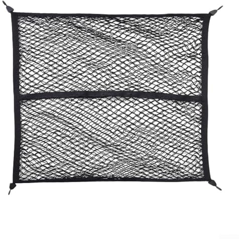 Filet de coffre de voiture, 120 cm x 120 cm, double couche hautement élastique, avec 6 crochets pour coffre arrière de voiture