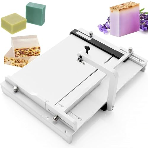 LIULIQ Soap Push Cutting Table, Adjustable Wire Slicer Cutting Tool with Size Scale & Movable Baffle Knob, Cutting Range 32 * 32 * 12cm for DIY Soap Making, Cheese, Butter, Cake and Bread Cutting