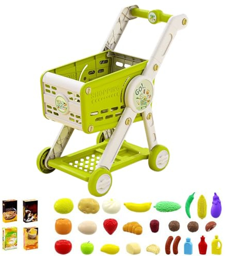 Genérico Toy Shopping Cart,Supermarket Trolley Imitation Game - Symbolic Game for Dolls and Girls Houses Age 1 3 Years and Up