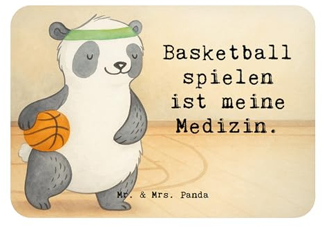 Mr. & Mrs. Panda Magnet Panda Basketball Design - Geschenk, zettelhalter, wandmagnet, whiteboardmagnet, Basketballplatz, Verein, Pinnwandmagnet, Kühlschrankmagnet, Verband