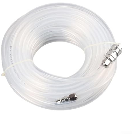 Manguera neumática flexible de alta presión con conectores seguros, compatible con compresores de aire y herramientas neumáticas para un flujo de aire eficaz y manejo de presión (15 m blanco)