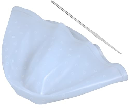 LOORGVEL Gorro de Silicona para Teñir el Cabello 1 Unidad Talla Única Elástico Reutilizable para Salón y Uso Doméstico con Ganchos para Mechas y Tapa de Tinte Color Aleatorio